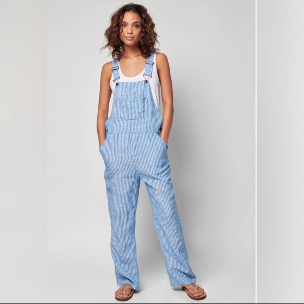 NWT Faherty mechanic overalls 100% linen